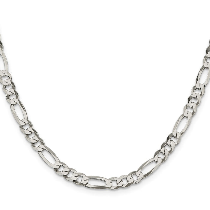 Exclusive 5.5mm Lightweight Sterling Silver Flat Figaro Chain - Stylish Value-2