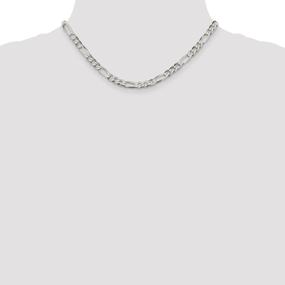 High-Quality 5.5mm Sterling Silver Flat Figaro Chain - Stylish & Affordable!