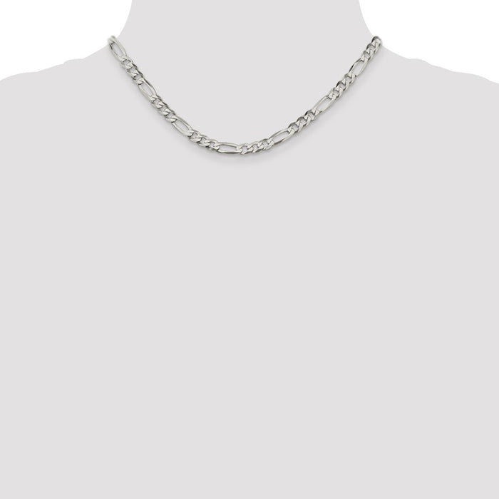 High-Quality 5.5mm Sterling Silver Flat Figaro Chain - Stylish & Affordable!-4