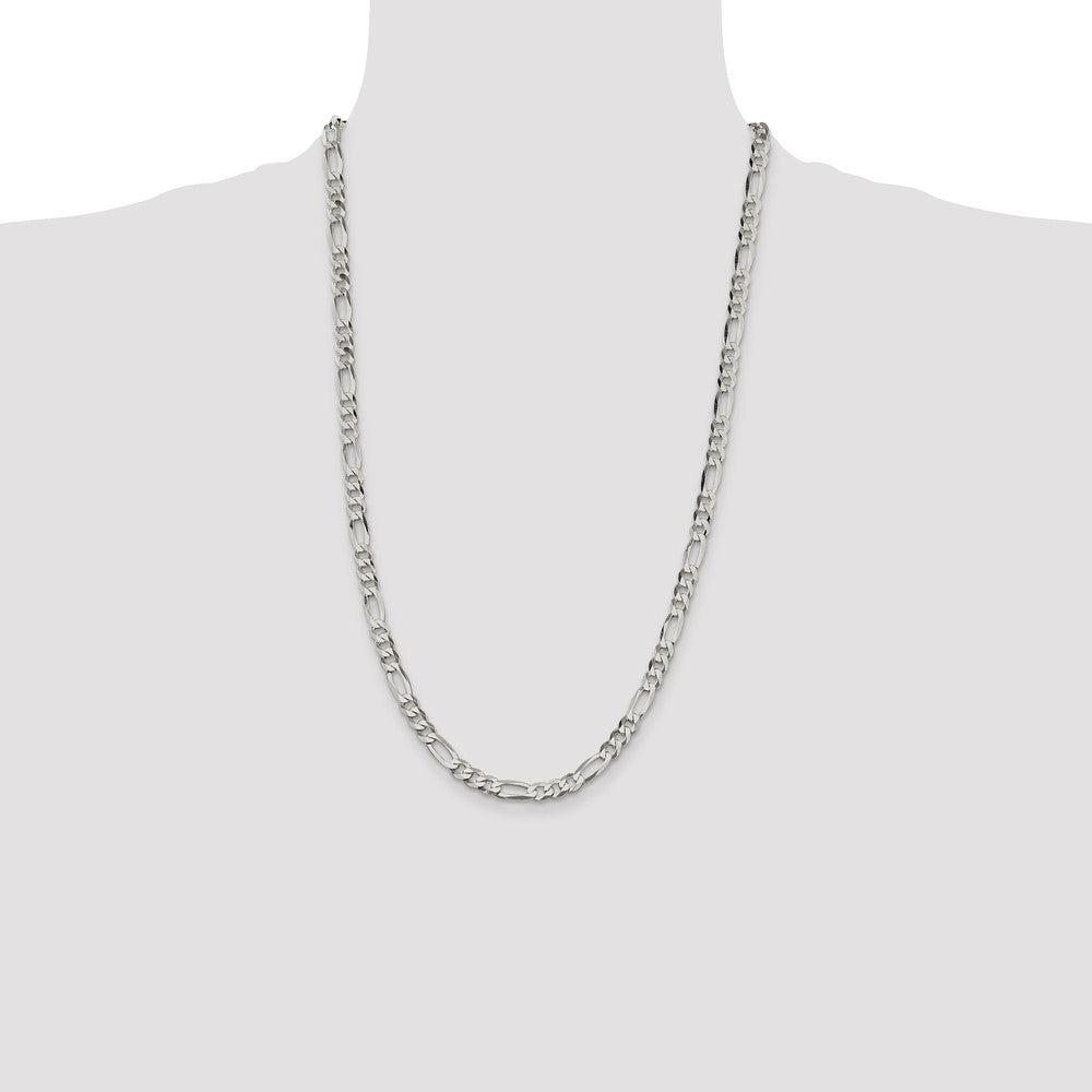 Buy Stylish 5.5mm Lightweight Sterling Silver Flat Figaro Chain - Affordable Value