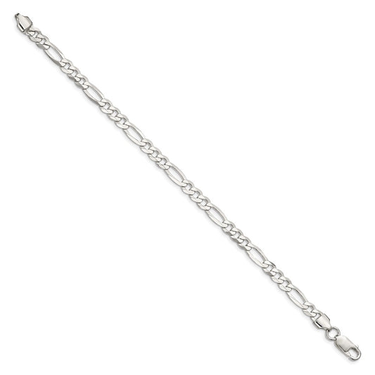 Buy Stylish 5.5mm Sterling Silver Flat Figaro Chain - Lightweight & Affordable