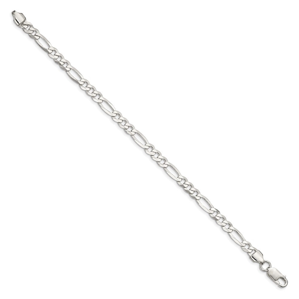 Buy Stylish 5.5mm Flat Figaro Chain in Lightweight Sterling Silver - Affordable Luxury