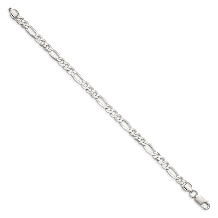 Buy Stylish 5.5mm Flat Figaro Chain in Lightweight Sterling Silver - Affordable Luxury-2