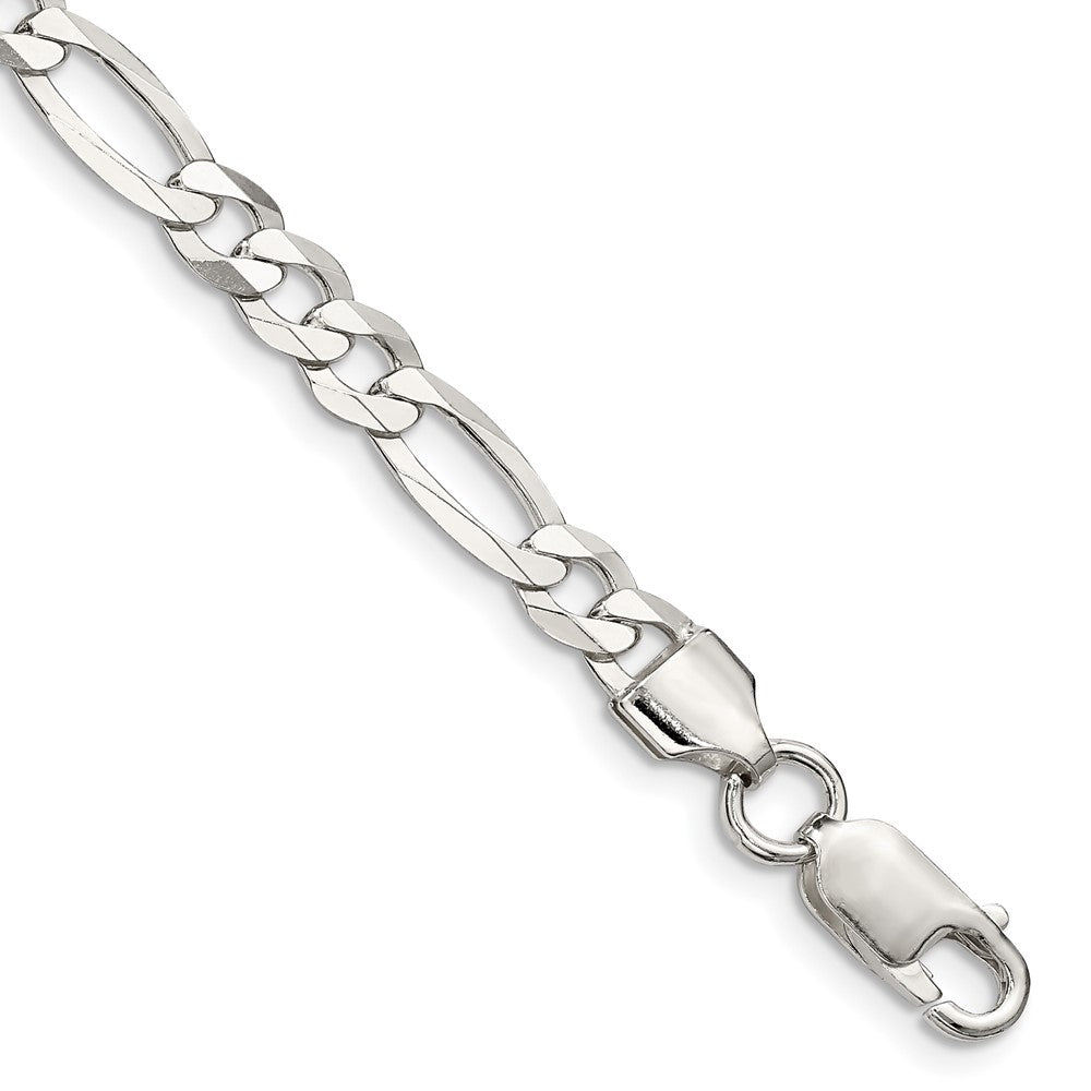 Buy Stylish 5.5mm Flat Figaro Chain in Lightweight Sterling Silver - Affordable Luxury