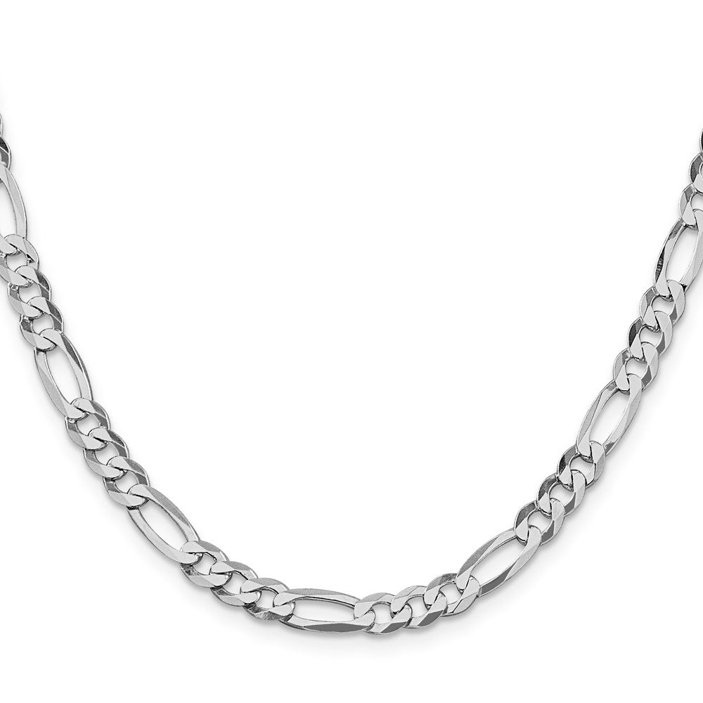 High-Quality Rhodium-Plated Sterling Silver 5.5mm Figaro Chain - Stylish Value!
