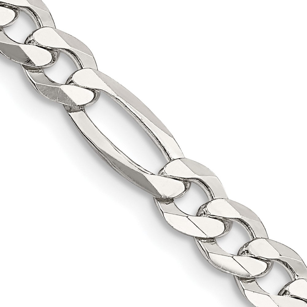 High-Quality 5.5mm Sterling Silver Flat Figaro Chain - Stylish & Affordable!