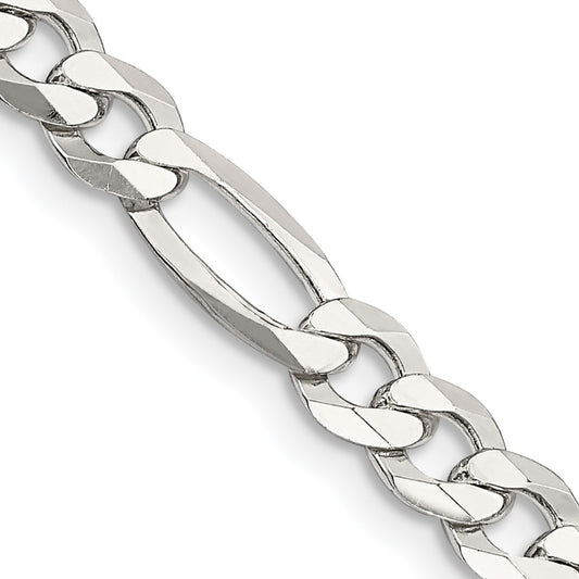High-Quality 5.5mm Sterling Silver Flat Figaro Chain - Stylish & Affordable!