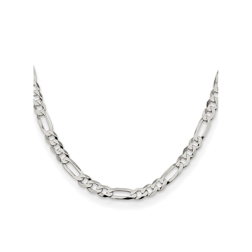 Buy Stylish 7.0mm Flat Figaro Chain in Lightweight Sterling Silver
