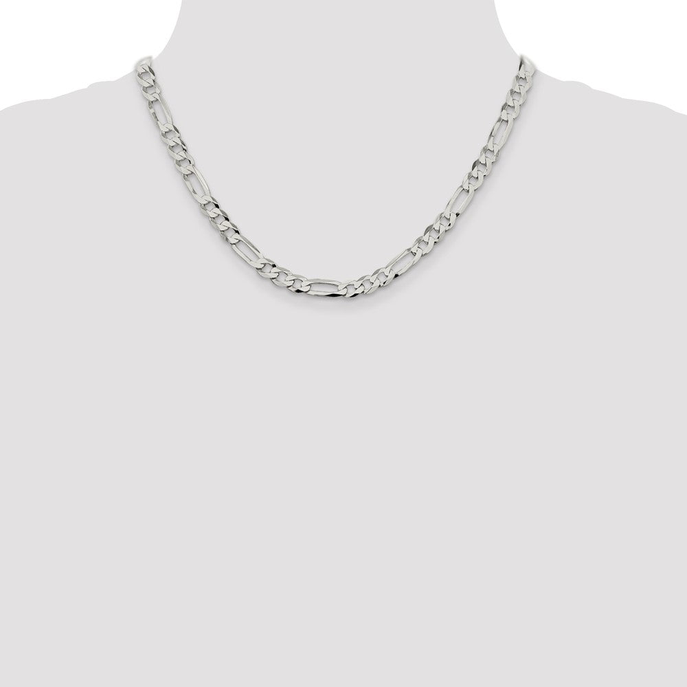 High-Quality 7.0mm Sterling Silver Flat Figaro Chain - Stylish & Affordable!