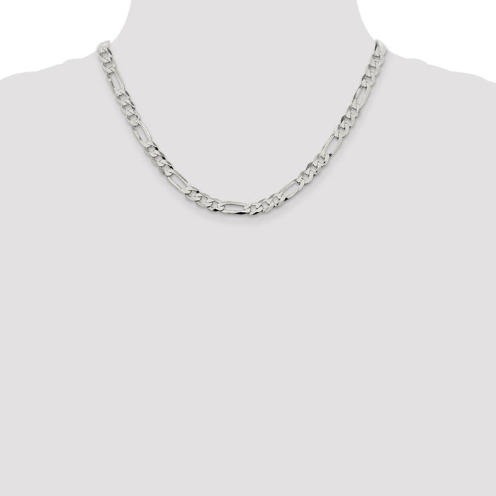 High-Quality 7.0mm Sterling Silver Flat Figaro Chain - Stylish & Affordable!-4