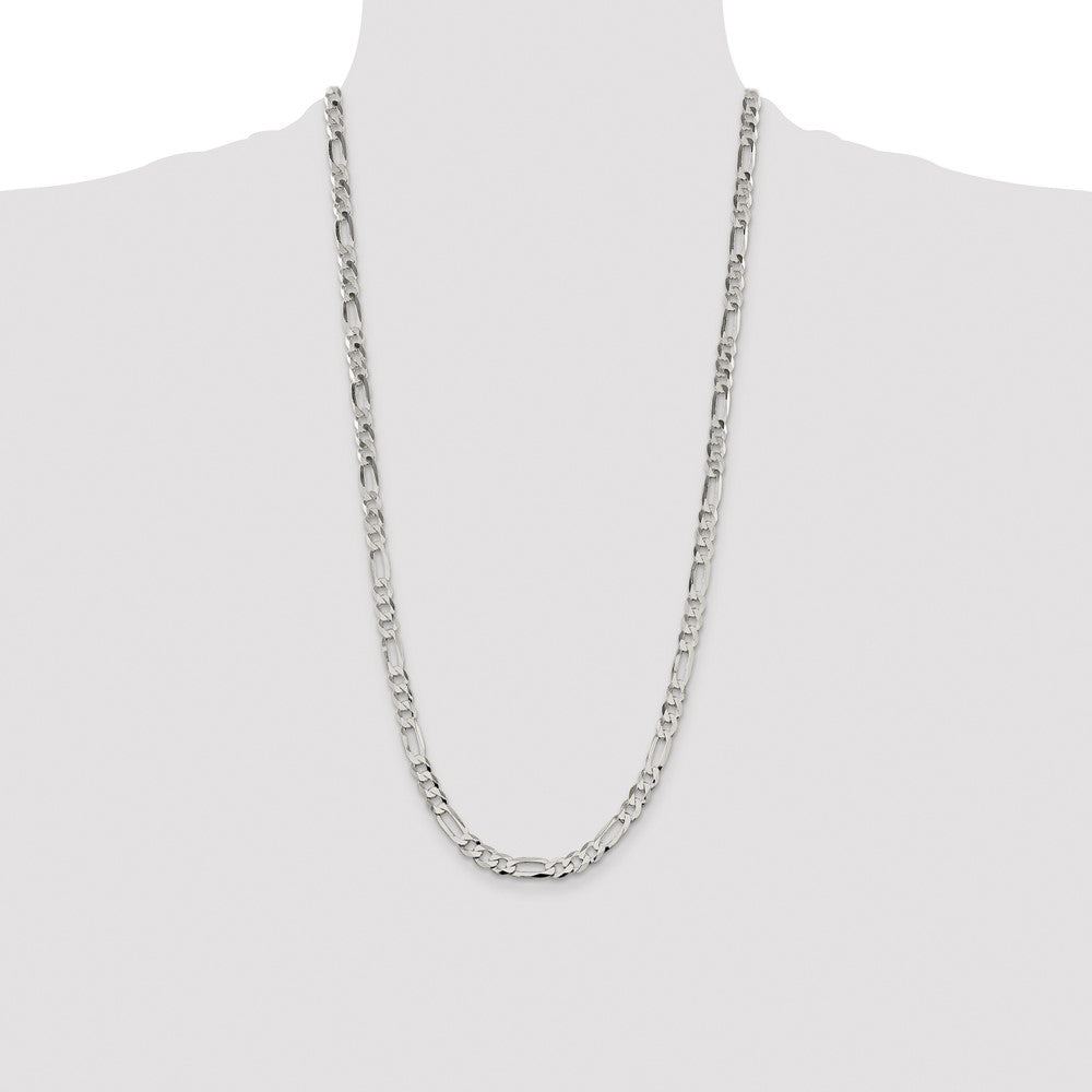 Buy Lightweight 7.0mm Sterling Silver Flat Figaro Chain - Stylish Luxury Value!