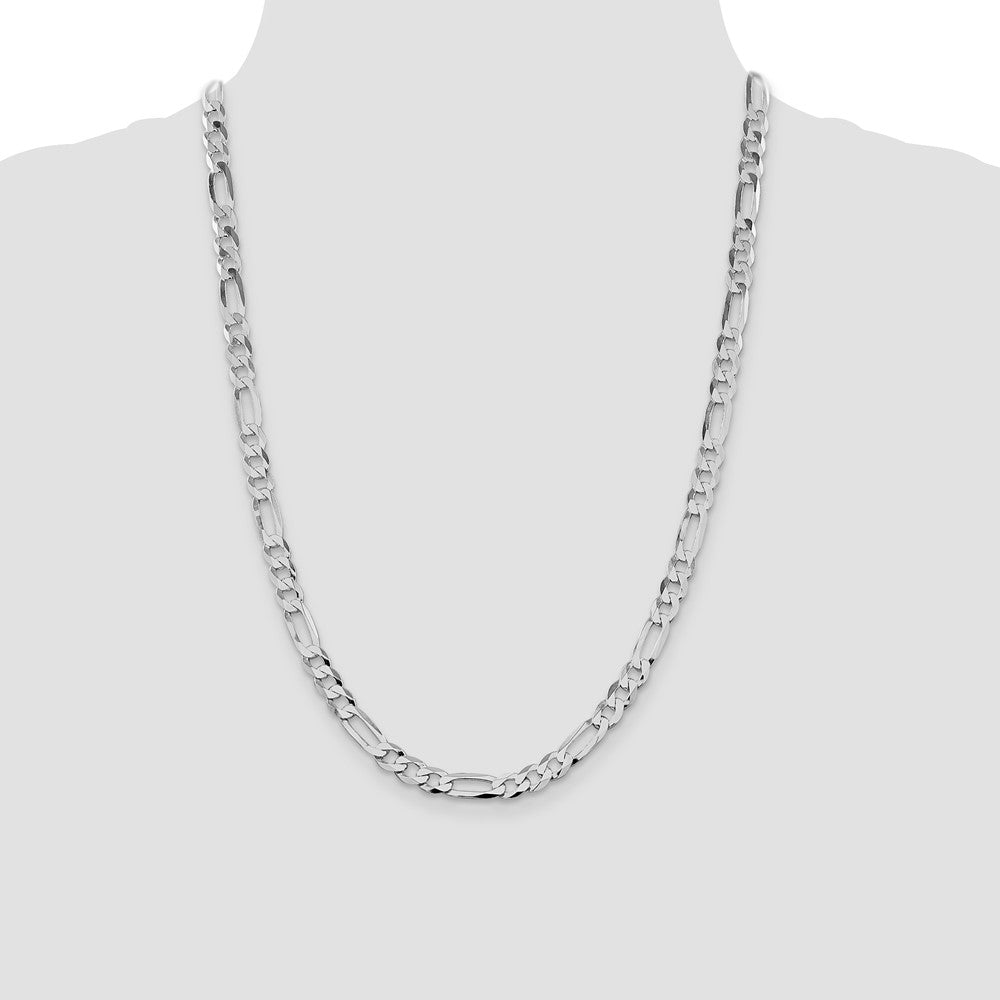 Exclusive Rhodium-Plated Sterling Silver 7.0mm Chain - Stylish & Lightweight