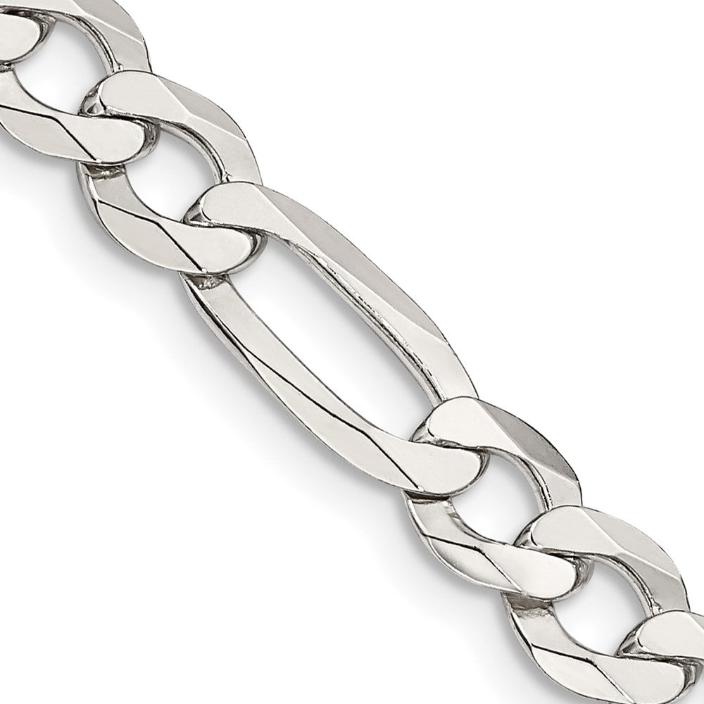 Buy Lightweight 7.0mm Sterling Silver Flat Figaro Chain - Stylish Luxury Value!