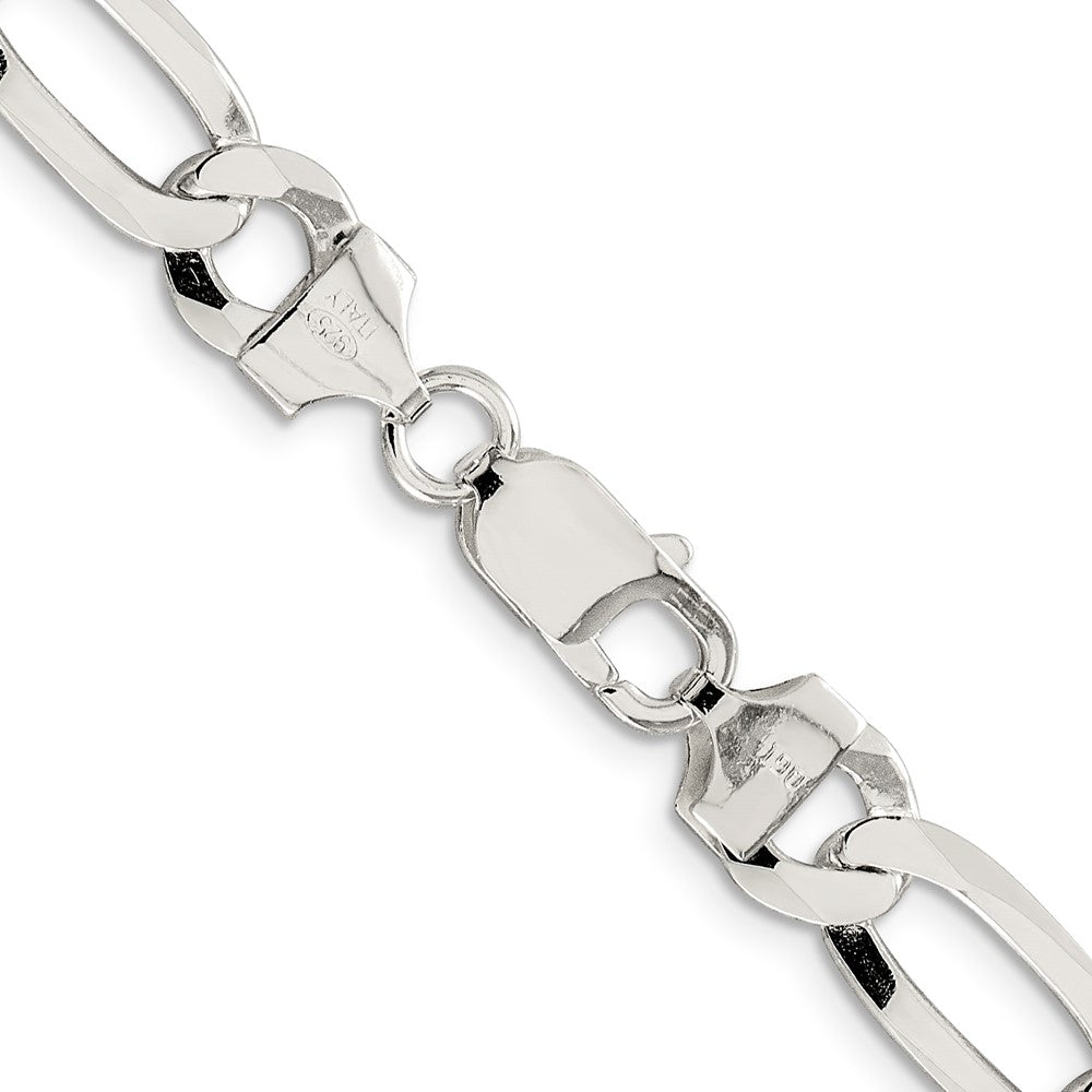 Buy Stylish Lightweight Flat Figaro Chain - 8.5mm Sterling Silver Value