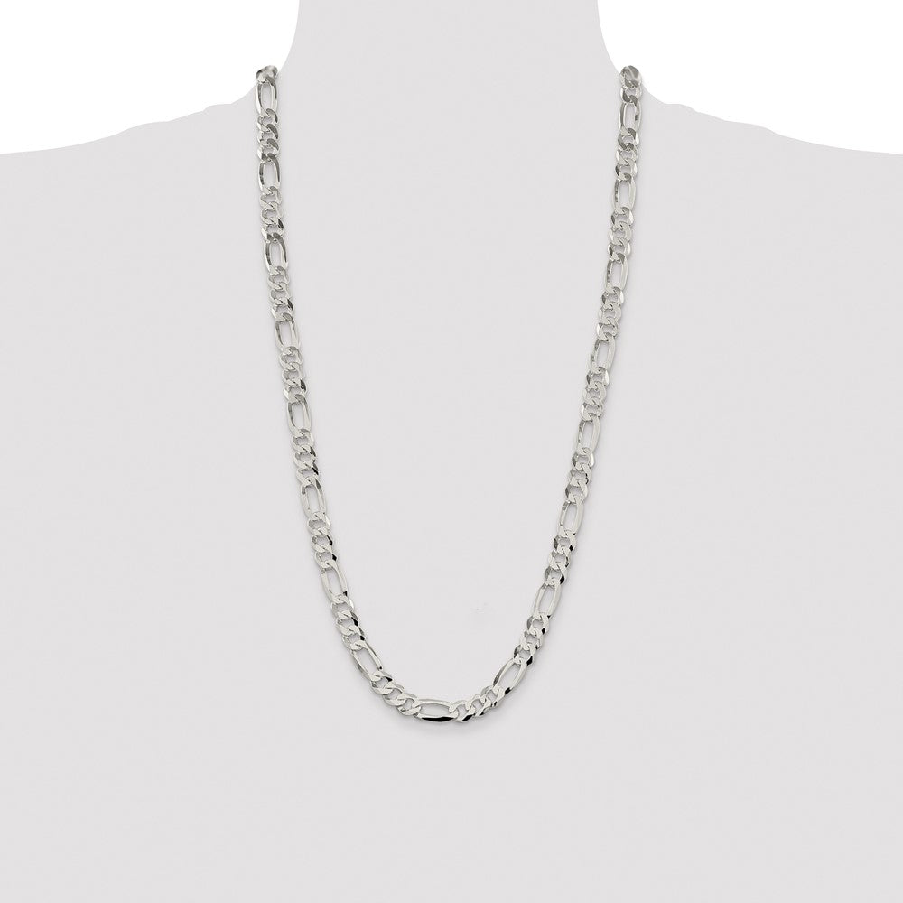 Buy Stylish 8.5mm Lightweight Sterling Silver Flat Figaro Chain - Affordable Price