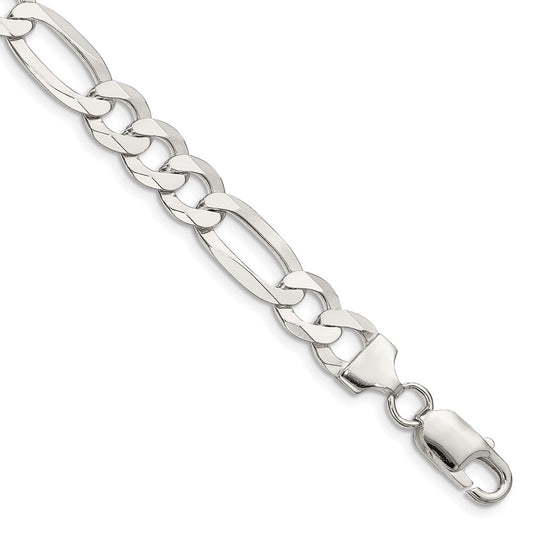 Buy Stylish 8.5mm Lightweight Sterling Silver Flat Figaro Chain - Affordable Value!