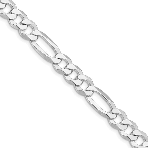 Rhodium-Plated Sterling Silver 8.5mm Figaro Chain