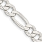 Exclusive 8.5mm Lightweight Flat Figaro Chain in Sterling Silver - Stylish Value-7