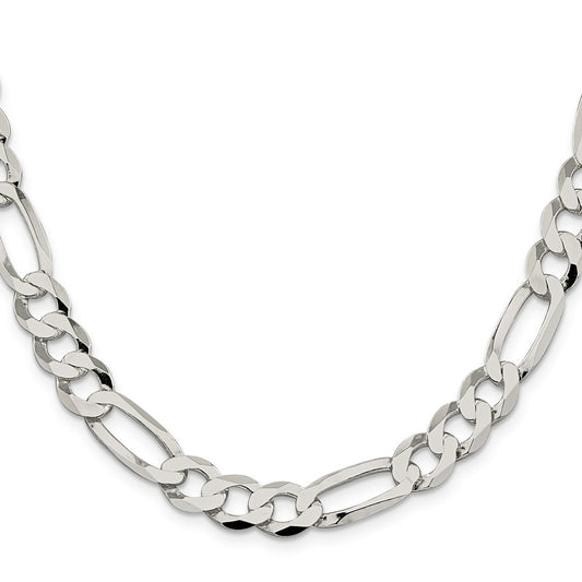 Buy Stylish 9.7mm Lightweight Flat Figaro Chain in 925 Sterling Silver