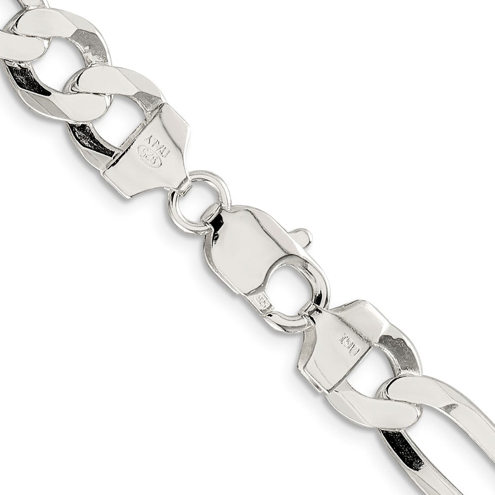 Exclusive 9.7mm Lightweight Sterling Silver Figaro Chain - Stylish Value!