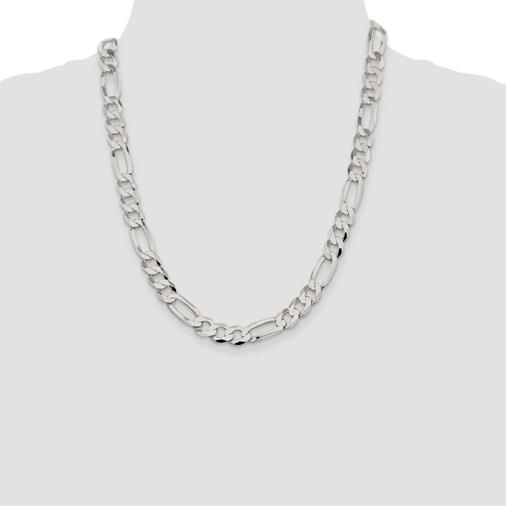 Buy Stylish 9.7mm Sterling Silver Flat Figaro Chain - Lightweight Luxury