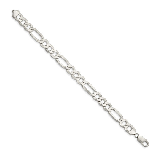 Buy Stylish 9.7mm Lightweight Sterling Silver Flat Figaro Chain - Affordable Luxury