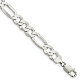 Buy Stylish 9.7mm Lightweight Sterling Silver Flat Figaro Chain - Affordable Luxury