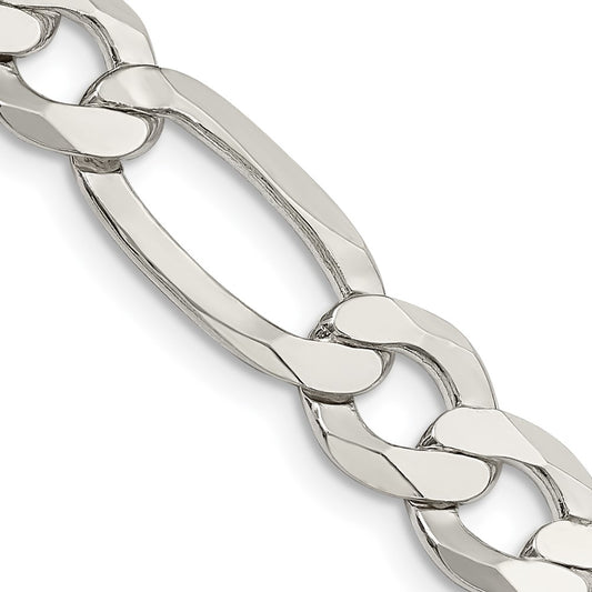 Buy Stylish 9.7mm Lightweight Flat Figaro Chain in 925 Sterling Silver