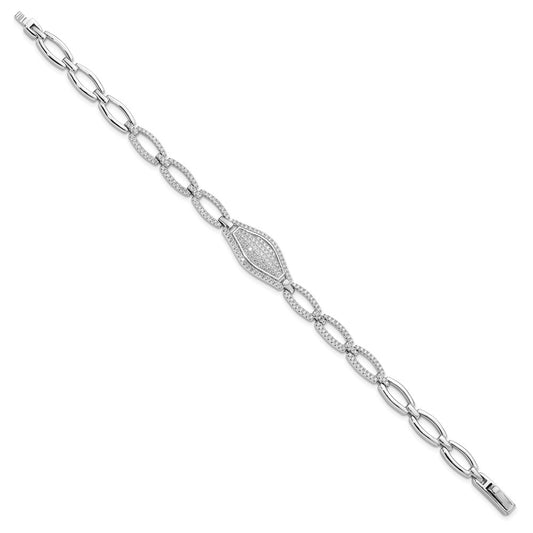Exclusive Rhodium-Plated CZ Bracelet - 7.5", 218 Stones, Stylish & Affordable