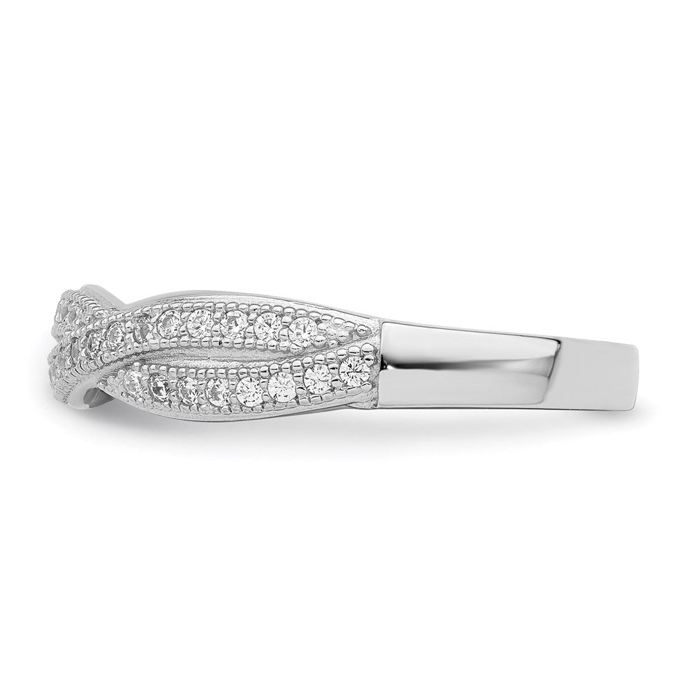 Exclusive Criss Cross CZ Ring - 48 Sparkling Stones in Sterling Silver