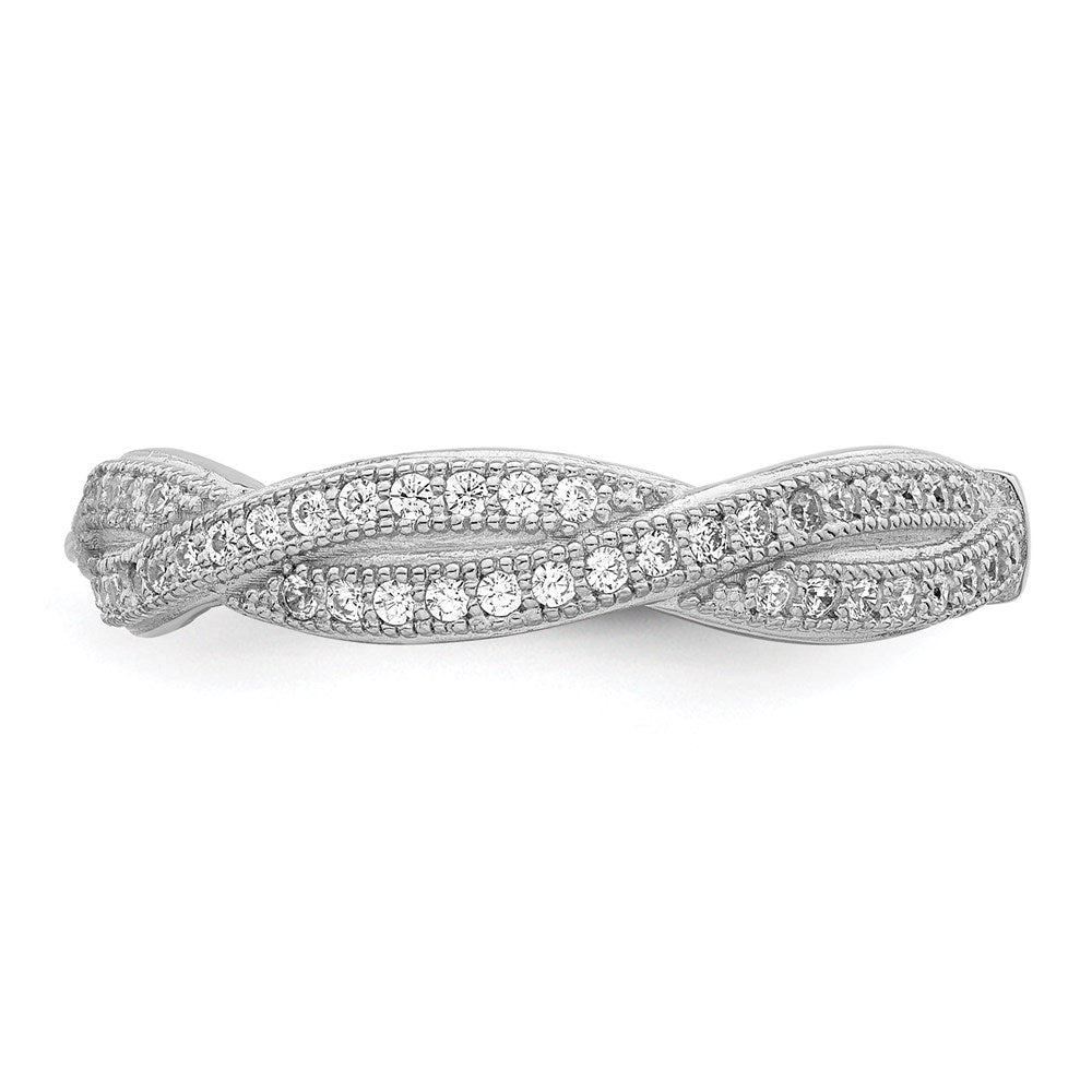 Exclusive Criss Cross CZ Ring - 48 Sparkling Stones in Sterling Silver