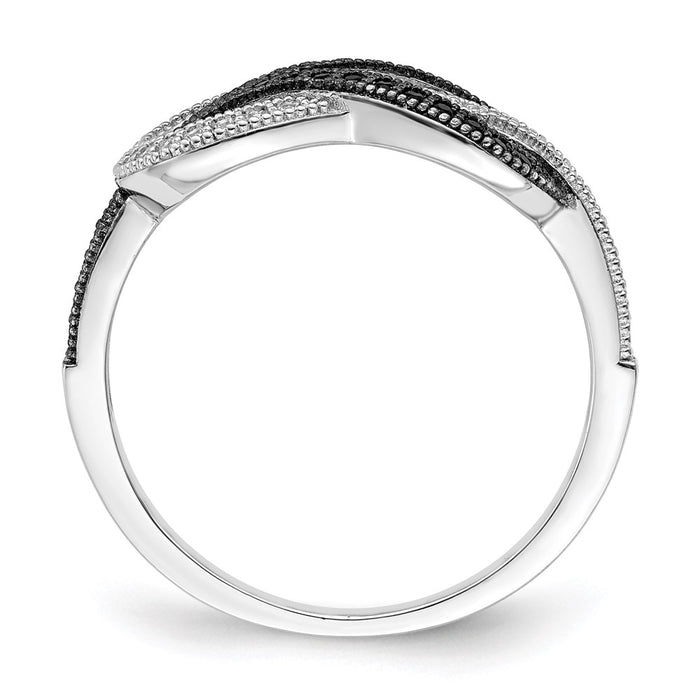 Buy Exclusive Brilliant Embers Sterling Silver Ring - 59 Black & White CZ Stones-2
