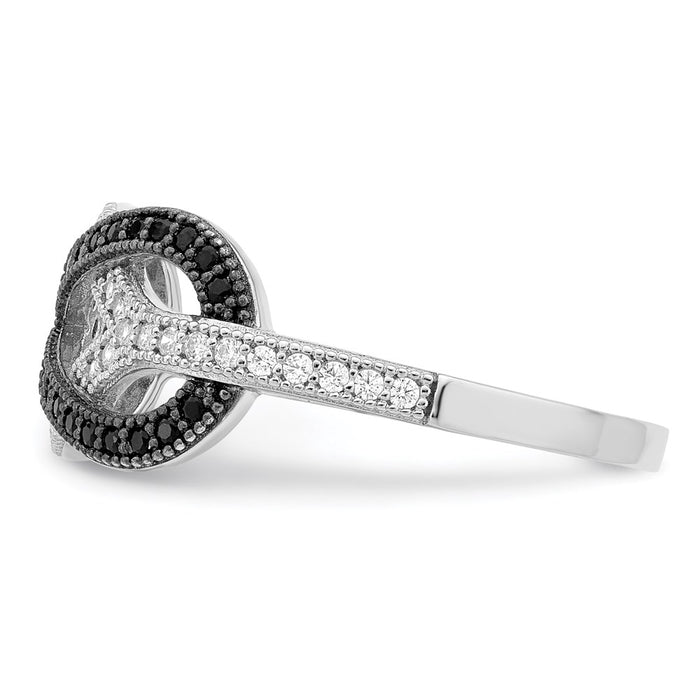 Buy Exclusive Brilliant Embers Sterling Silver Ring - 59 Black & White CZ Stones-3