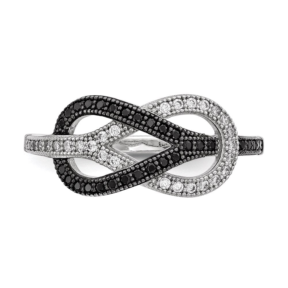 Buy Exclusive Brilliant Embers Sterling Silver Ring - 59 Black & White CZ Stones