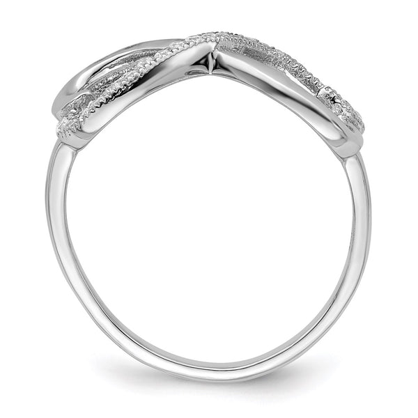 Sterling Silver Heart Ring with 20 CZ Stones