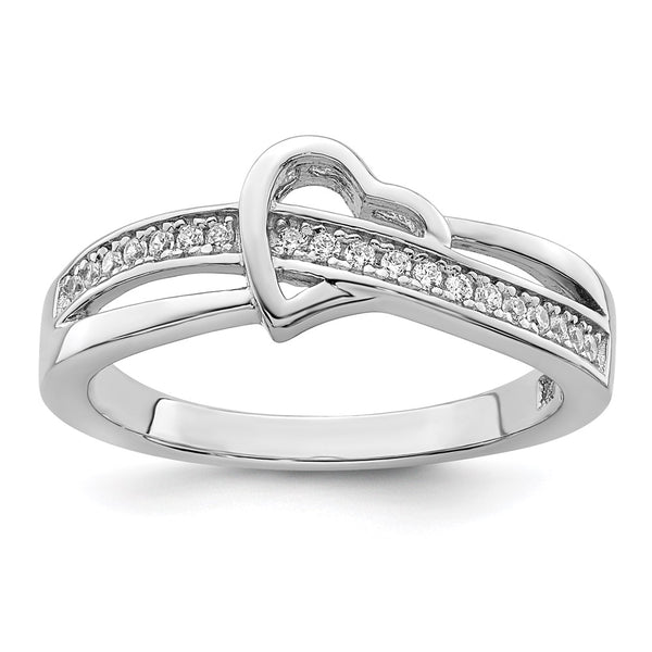 Radiant Heart Ring - 20 Stone Micro Pavé CZ Sterling Silver