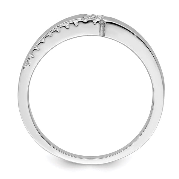 Men's Ring in Sterling Silver, Rhodium Plated, 24 CZ Stones