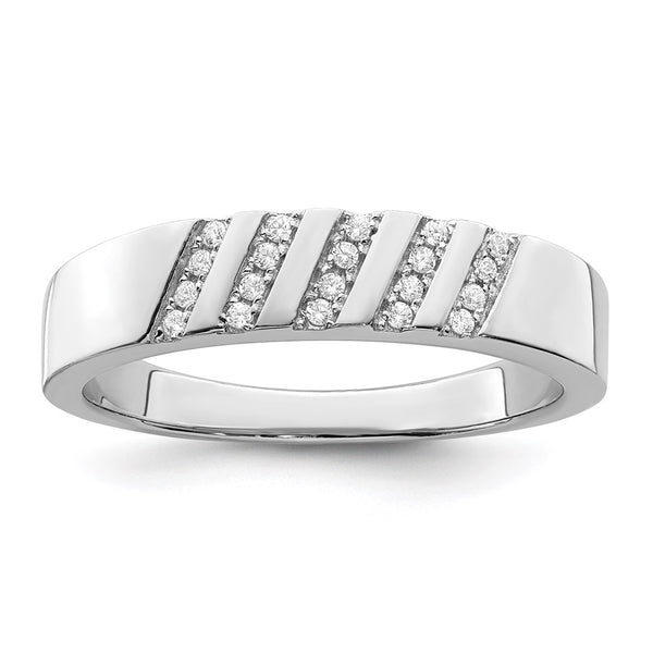 Brilliant Embers Men's Ring - 20 Stone Micro Pave CZ, Silver