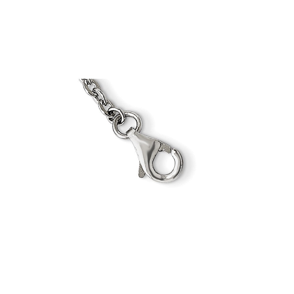 Exclusive Rhodium-Plated Sterling Silver Feather Bracelet - 7" Long, Stylish CZ