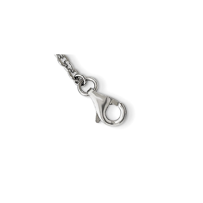 Exclusive Rhodium-Plated Sterling Silver Feather Bracelet - 7" Long, Stylish CZ-3