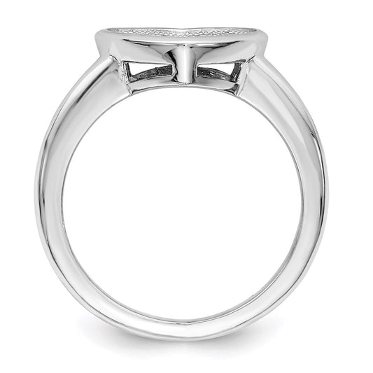 Shop Designer Radiant Heart Ring - 34 Stone Micro Pave CZ in Sterling Silver