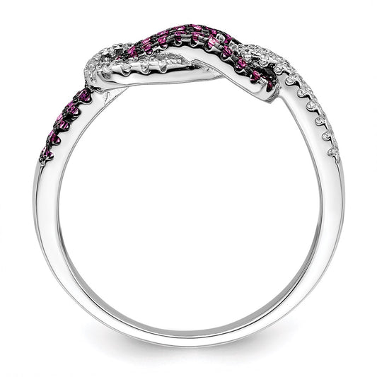 Shop Stylish Sterling Silver Love Knot Ring - 64 Micro Pave CZ Stones