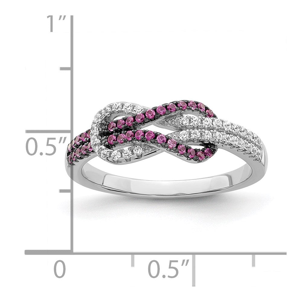 Shop Stylish Sterling Silver Love Knot Ring - 64 Micro Pave CZ Stones