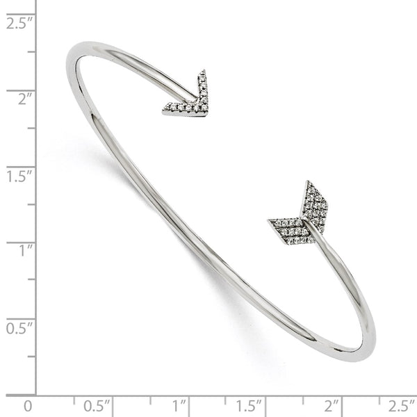Radiant Arrow Bangle in Sterling Silver - 33 CZ Accents