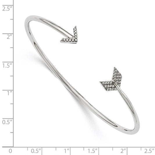 Buy Stylish Radiant Arrow Bangle in Sterling Silver - 33 CZ Accents