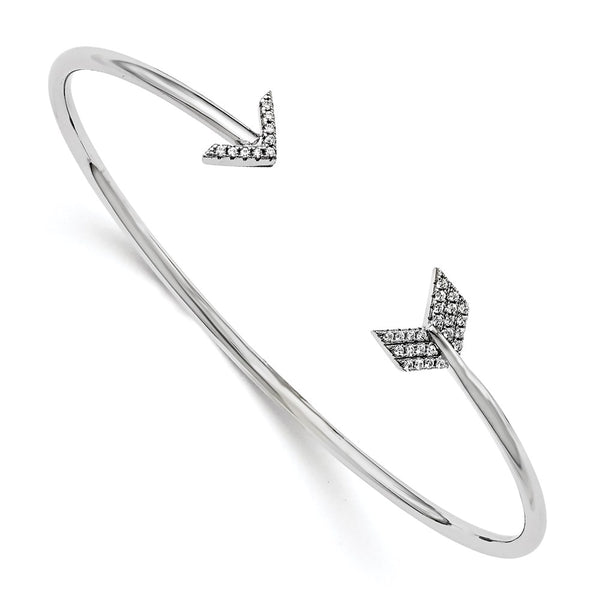 Radiant Arrow Bangle in Sterling Silver - 33 CZ Accents