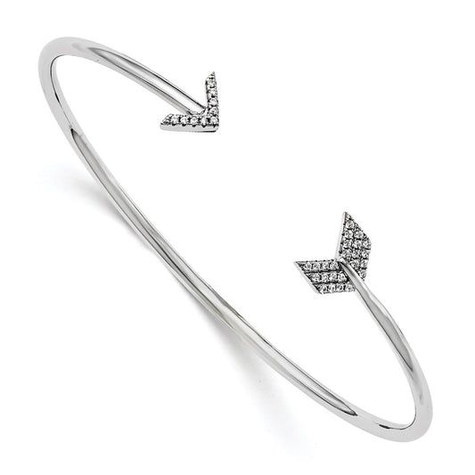 Buy Stylish Radiant Arrow Bangle in Sterling Silver - 33 CZ Accents