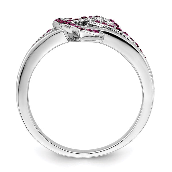 Radiant Heart Ring: 41 Micro Pavé CZ in Rhodium-Plated Silver