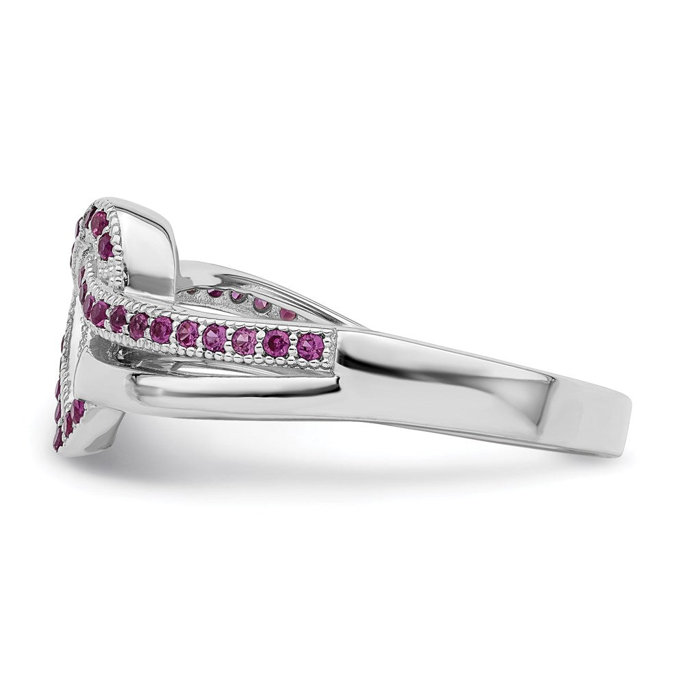 High-Quality Radiant Heart Ring: Sterling Silver, 41 CZ Stones, Affordable Elegance