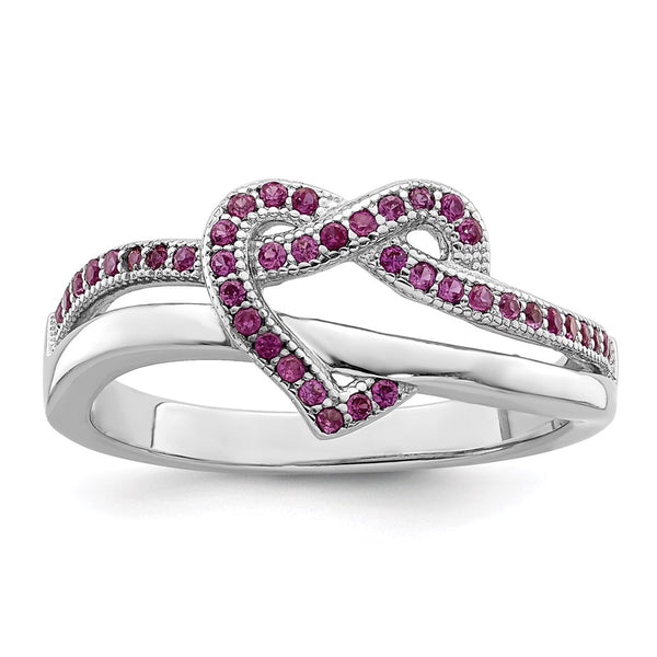Radiant Heart Ring: 41 Micro Pavé CZ in Rhodium-Plated Silver